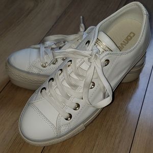 Converse white platforms